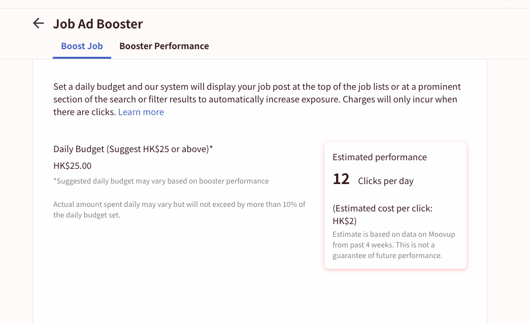Booster Performance